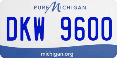 MI license plate DKW9600
