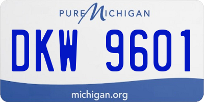MI license plate DKW9601