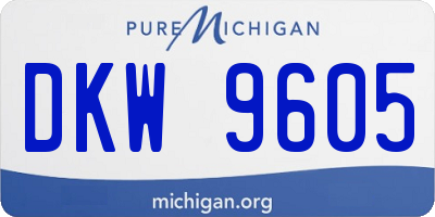 MI license plate DKW9605