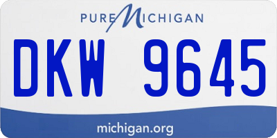 MI license plate DKW9645