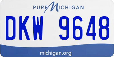 MI license plate DKW9648
