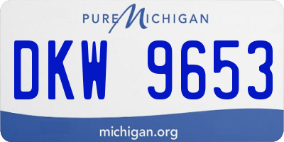 MI license plate DKW9653