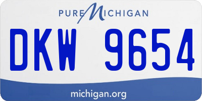MI license plate DKW9654