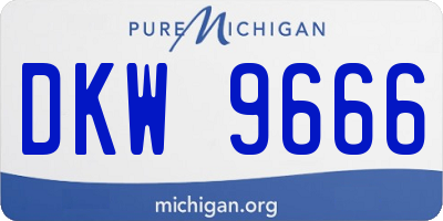 MI license plate DKW9666