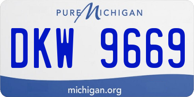 MI license plate DKW9669