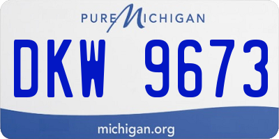 MI license plate DKW9673