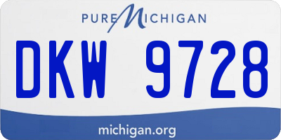 MI license plate DKW9728