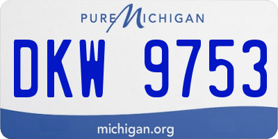 MI license plate DKW9753