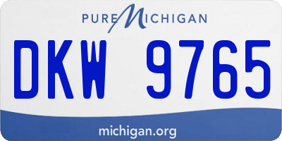MI license plate DKW9765