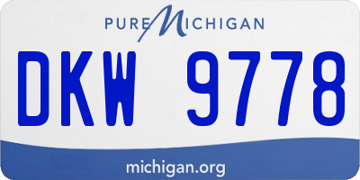 MI license plate DKW9778