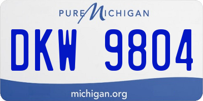 MI license plate DKW9804