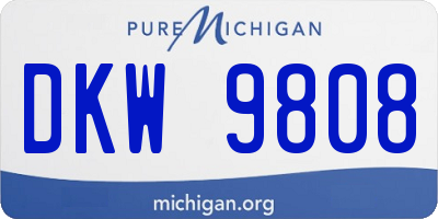 MI license plate DKW9808