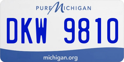 MI license plate DKW9810