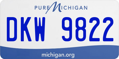 MI license plate DKW9822
