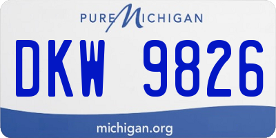 MI license plate DKW9826