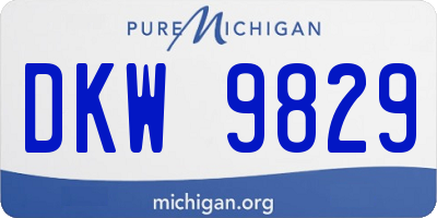 MI license plate DKW9829