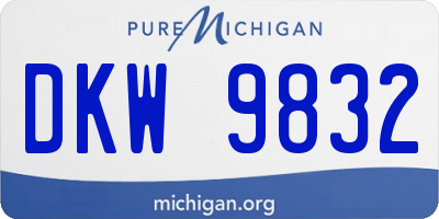 MI license plate DKW9832