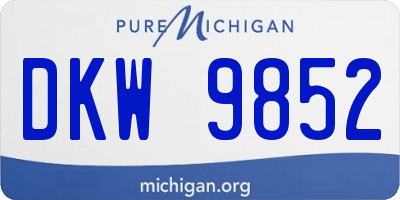 MI license plate DKW9852