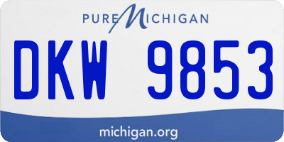 MI license plate DKW9853
