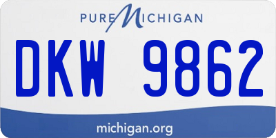 MI license plate DKW9862