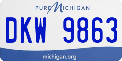MI license plate DKW9863
