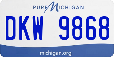 MI license plate DKW9868