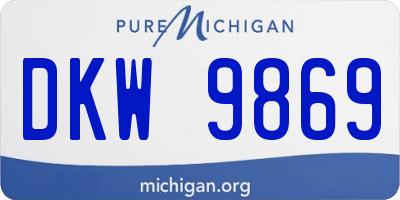 MI license plate DKW9869