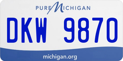 MI license plate DKW9870