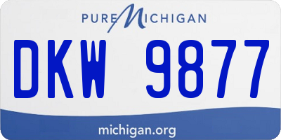 MI license plate DKW9877