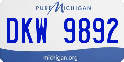 MI license plate DKW9892