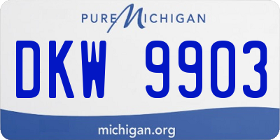 MI license plate DKW9903