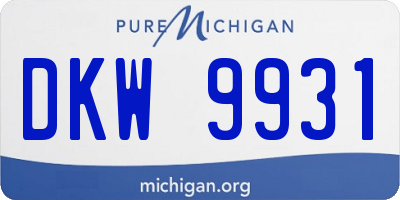 MI license plate DKW9931