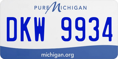 MI license plate DKW9934