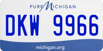 MI license plate DKW9966