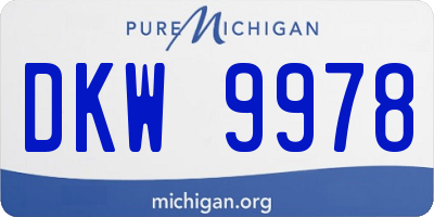 MI license plate DKW9978