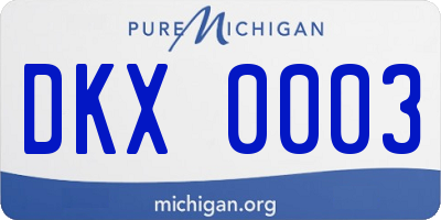 MI license plate DKX0003