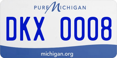 MI license plate DKX0008