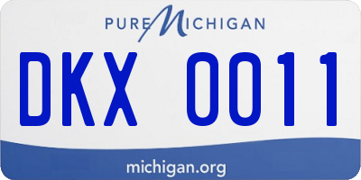 MI license plate DKX0011