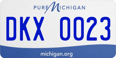 MI license plate DKX0023