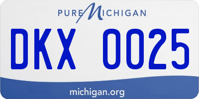 MI license plate DKX0025