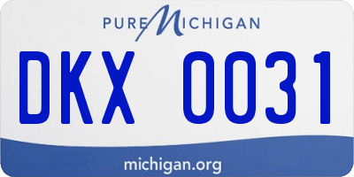 MI license plate DKX0031