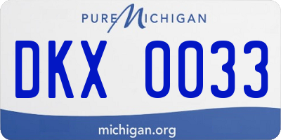 MI license plate DKX0033
