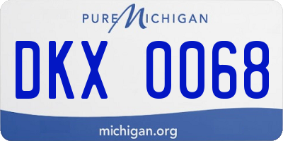 MI license plate DKX0068