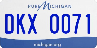MI license plate DKX0071