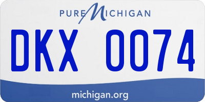 MI license plate DKX0074