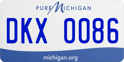 MI license plate DKX0086