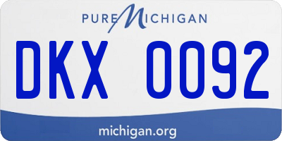 MI license plate DKX0092