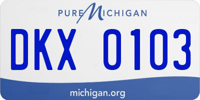 MI license plate DKX0103