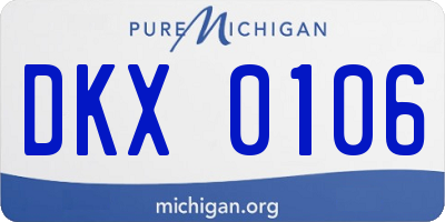 MI license plate DKX0106