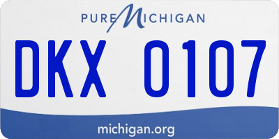 MI license plate DKX0107